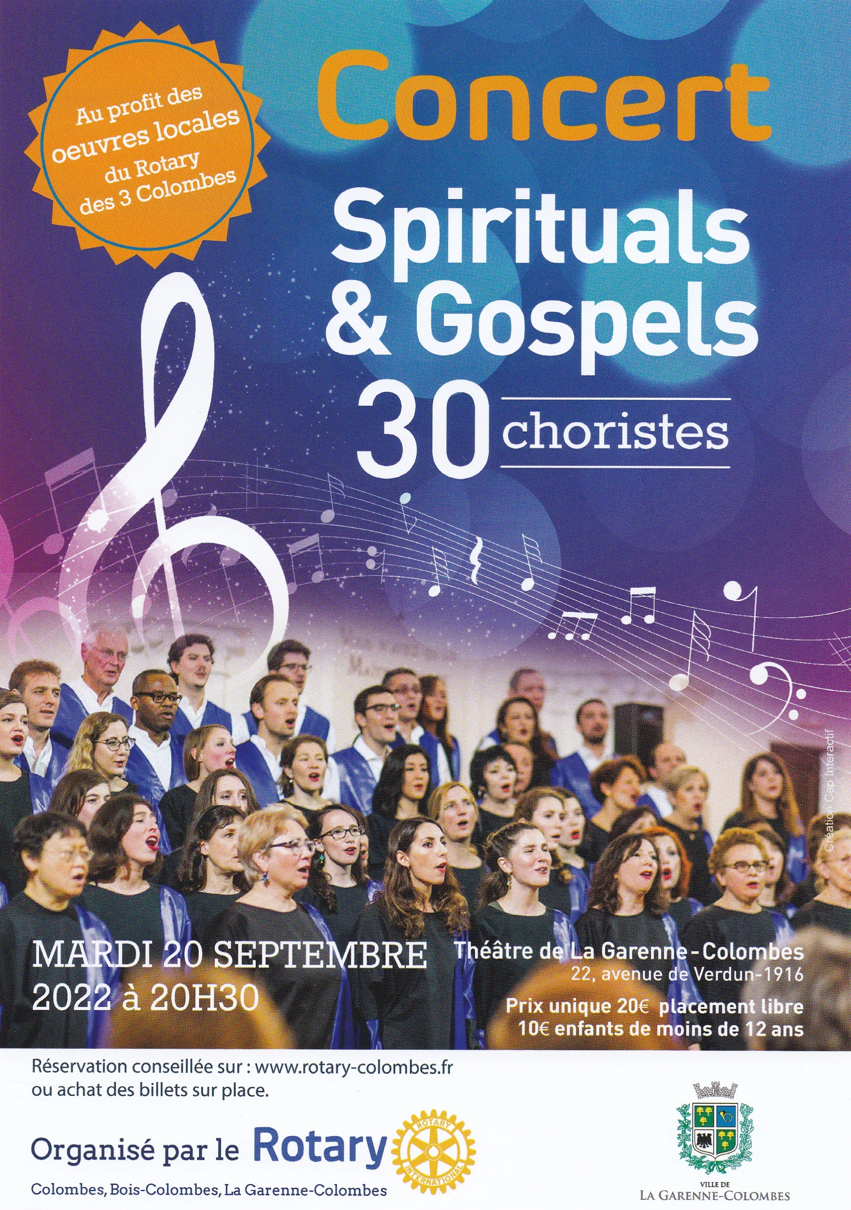 Concert à la Garenne-Colombes le 20 septembre